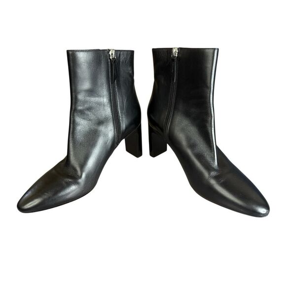 Longchamp Epure Black Leather Ankle Boots EU 40 US 9.5 Pointed Toe Heels - Picture 7 of 10